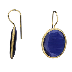 Dark Blue Candy Style dangling drop Glass Earrings (#11)