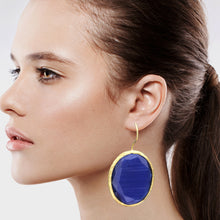 Load image into Gallery viewer, Dark Blue Candy Style dangling drop Glass Earrings (#11)