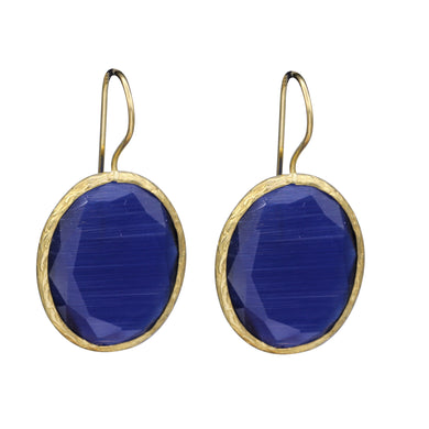 Dark Blue Candy Style dangling drop Glass Earrings (#11)