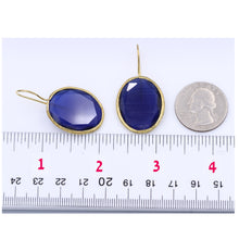 Load image into Gallery viewer, Dark Blue Candy Style dangling drop Glass Earrings (#11)