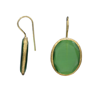 Green Candy Style dangling drop glass Earrings (#12)