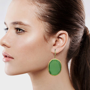 Green Candy Style dangling drop glass Earrings (#12)