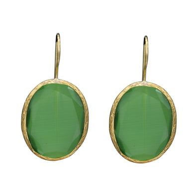 Green Candy Style dangling drop glass Earrings (#12)