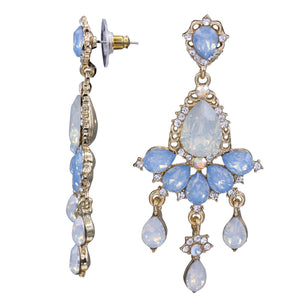 Dangling Blue Chandelier Earrings 2.5 inch (#13)