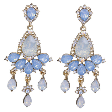 Dangling Blue Chandelier Earrings 2.5 inch (#13)