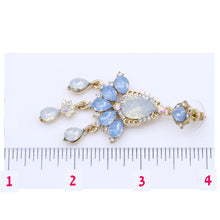 Load image into Gallery viewer, Dangling Blue Chandelier Earrings 2.5 inch (#13)