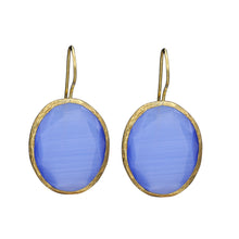 Load image into Gallery viewer, Blue Candy Style dangling drop glass Earrings (#14)