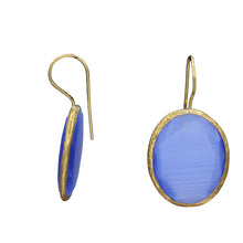 Load image into Gallery viewer, Blue Candy Style dangling drop glass Earrings (#14)