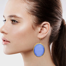 Load image into Gallery viewer, Blue Candy Style dangling drop glass Earrings (#14)