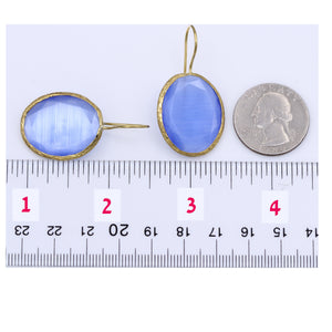 Blue Candy Style dangling drop glass Earrings (#14)