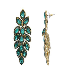 Load image into Gallery viewer, CHANDELIER EARRING BRILLIANT GREEN COLOR 3&#39; INCH LONG (#105)