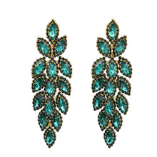 Load image into Gallery viewer, CHANDELIER EARRING BRILLIANT GREEN COLOR 3&#39; INCH LONG (#105)