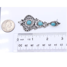 Load image into Gallery viewer, DANGLING EARRINGS CHANDELIER EARRING BRILLIANT TURQUOISE COLOR 3&#39; INCH (#107)