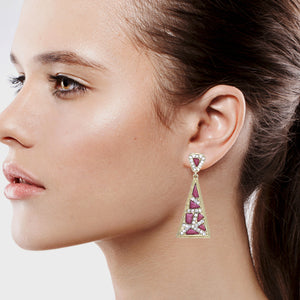 DANGLING CHANDELIER EARRINGS BRILLIANT COLORS (#109)