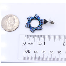 Load image into Gallery viewer, STAR EARRINGS BRILLIANT BLUE COLOR STATEMENT STAR OF DAVID (115)