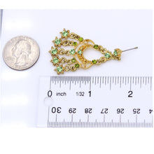 Load image into Gallery viewer, DANGLING GREEN EARRINGS CHANDELIER STYLE BRILLIANT GREEN COLOR 2&#39; INCH (#117)