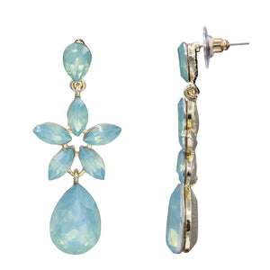 Dangling Light Blue-ish Color Earrings Chandelier 2' Inch (#107)