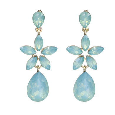 Dangling Light Blue-ish Color Earrings Chandelier 2' Inch (#107)