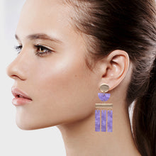 Load image into Gallery viewer, DANGLING EARRINGS CHANDELIER EARRING BRILLIANT PURPLE RESIN DANGLE (124)