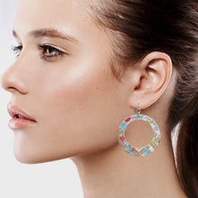 Load image into Gallery viewer, ROUND FABRIC EARRINGS BRILLIANT GLITTER DESIGN CIRCLE ROUND (129)