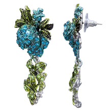 Load image into Gallery viewer, BLUE GREEN DANGLING EARRINGS BRILLIANT ARTISTIC FASHION EARRINGS (#133)