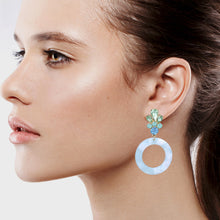 Load image into Gallery viewer, CIRCLE ROUND EARRING RESIN CIRCLE OF LIFE TRENDY MULTI COLOR EARRINGS (138)