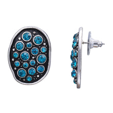 Load image into Gallery viewer, BRILLIANT BLUE COLOR STATEMENT EARRINGS LARGE STUDS (#139)