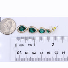 Load image into Gallery viewer, GREEN DANGLING EARRING BRILLIANT GREEN 2&#39; INCH (#147)