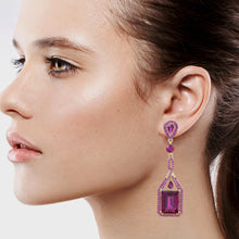 Load image into Gallery viewer, MAROON DANGLING EARRING BRILLIANT MAROON COLORS 3&#39; INCH (#149)