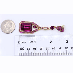 MAROON DANGLING EARRING BRILLIANT MAROON COLORS 3' INCH (#149)