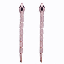 Load image into Gallery viewer, LONG SNAKE EARRINGS 5&#39; INCH DANGLING  FASHION EARRINGS (#153)