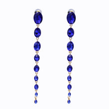 Load image into Gallery viewer, LONG BLUE EARRINGS 5&#39; INCH DANGLING  FASHION EARRINGS (#157)