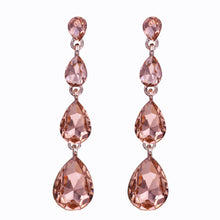 Load image into Gallery viewer, Long Dangling Peach Chandelier Earrings Approx 2.5 inch (#158)