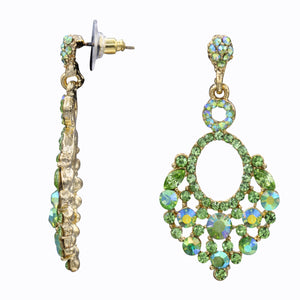 CHANDELIER EARRING BRILLIANT GREEN COLOR (#160)