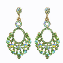 Load image into Gallery viewer, CHANDELIER EARRING BRILLIANT GREEN COLOR (#160)