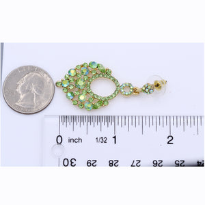 CHANDELIER EARRING BRILLIANT GREEN COLOR (#160)