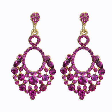 CHANDELIER EARRING BRILLIANT RED COLOR (#162)