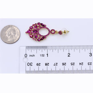 CHANDELIER EARRING BRILLIANT RED COLOR (#162)