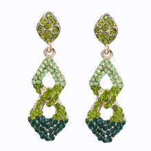 Load image into Gallery viewer, GREEN DANGLING CHANDELIER EARRINGS FASHION EARRINGS (163)