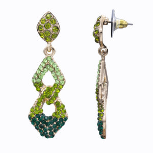 GREEN DANGLING CHANDELIER EARRINGS FASHION EARRINGS (163)