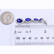 Load image into Gallery viewer, FASHION BLUE EARRINGS 2&#39; INCH DANGLING  BLUE EARRINGS (#164)