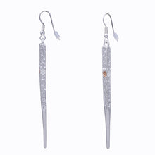 Load image into Gallery viewer, SILVER TONE LONG BAR EARRINGS 3&#39; Inch long bar Earrings (#166)