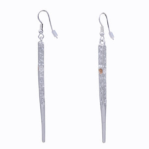 SILVER TONE LONG BAR EARRINGS 3' Inch long bar Earrings (#166)