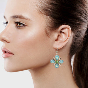 CLASSIC LOW DANGLING BLUE GREEN EARRINGS (#170)