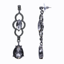 Load image into Gallery viewer, BLACK CHANDELIER DANGLING EARRINGS CLASSIC RHINESTONES (#171)