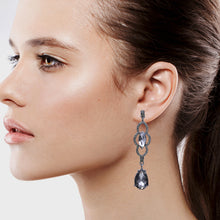 Load image into Gallery viewer, BLACK CHANDELIER DANGLING EARRINGS CLASSIC RHINESTONES (#171)