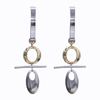 METAL DANGLING EARRINGS MODERN STYLE MODERN STYLE (#172)