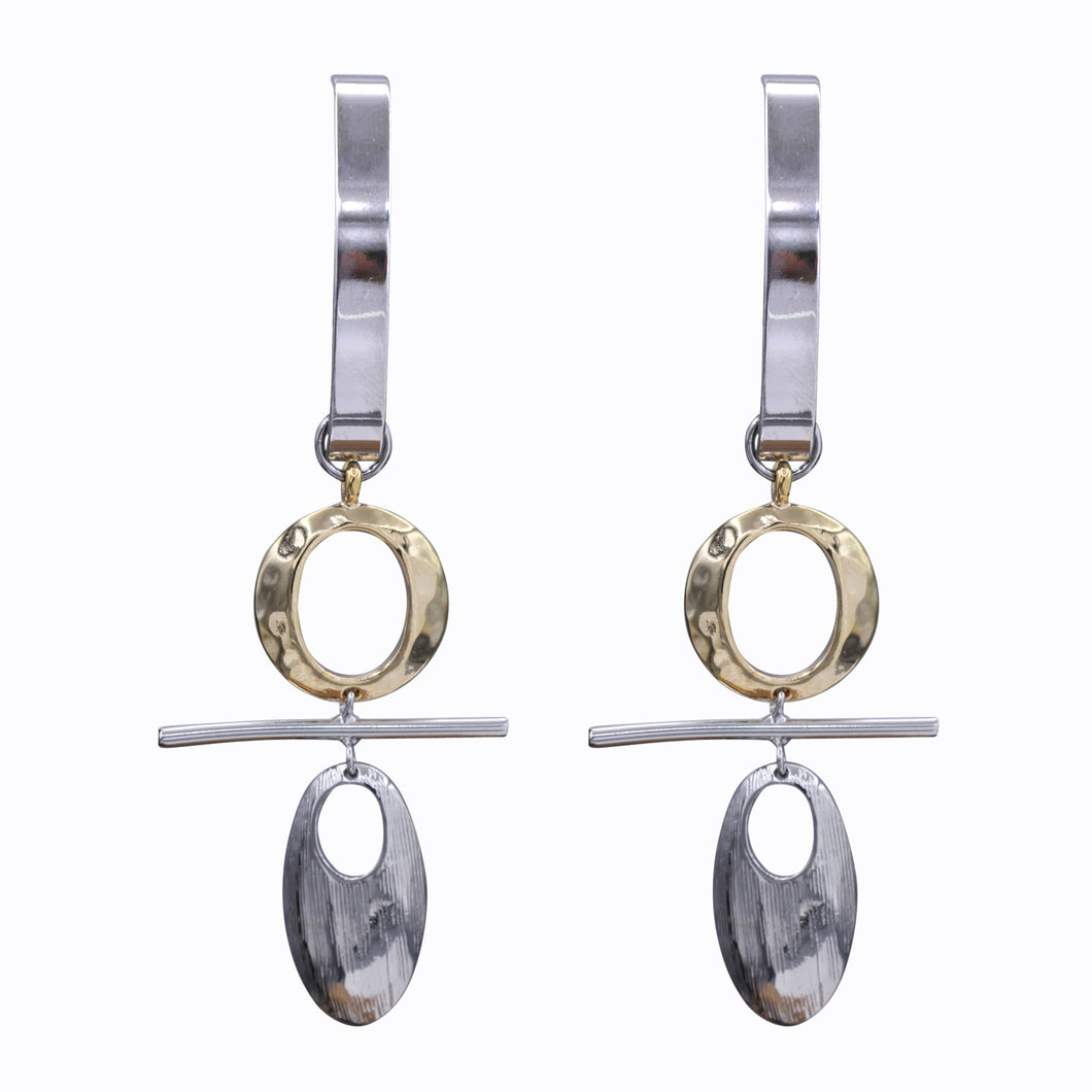 METAL DANGLING EARRINGS MODERN STYLE MODERN STYLE (#172)