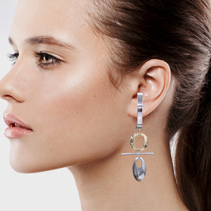 METAL DANGLING EARRINGS MODERN STYLE MODERN STYLE (#172)