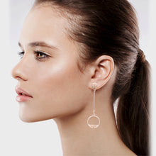 Load image into Gallery viewer, DANGLING BAR EARRINGS MODERN STYLE ROSE TONE 2.5&#39; inch  (#175)